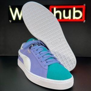 Puma Suede Fd Sneakers • 386597-01 • Lavender / Pop-Deep / Aqua • Women’s 9.5